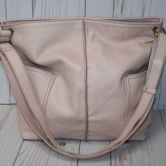 Fossil Lane Handbag Pale Pink Pebble Leather Shoulder/Hobo Bag - Picture 1 of 7